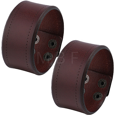 Flat Sided Cowhide Leather Cord Bracelets BJEW-CL0001-59-1