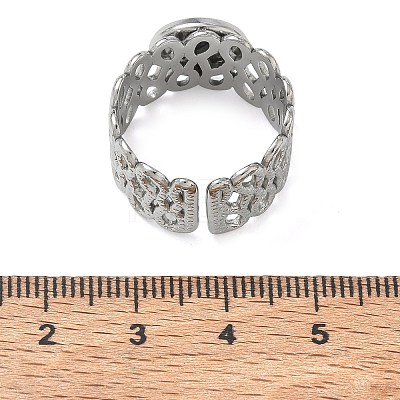 304 Stainless Steel Cuff Ring Components SA-CBA37BC-14B-P-1