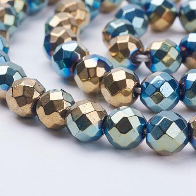 Electroplate Non-Magnetic Synthetic Hematite Beads Strands G-F510-23-1