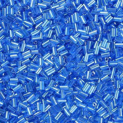 Transparent Colours Luster Glass Bugle Beads SEED-N005-001-A04-1