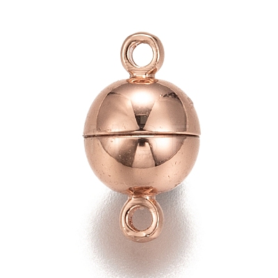 Rack Plating Brass Magnetic Clasps with Loops LS-KK-F801-02B-RG-1