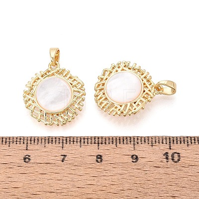 Natural White Shell Pendants KK-N287-03G-1