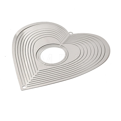 Heart 201 Stainless Steel 3D Rotating Hanging Wind Spinner STAS-C166-03A-P-1