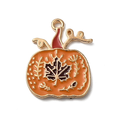 Thanksgiving Day Golden Tone Alloy Enamel Pendants ENAM-M002-02I-G-1