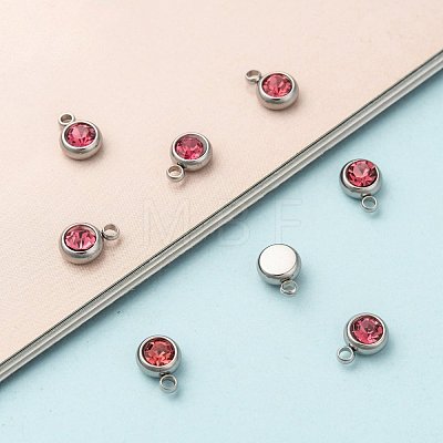 201 Stainless Steel Rhinestone Charms STAS-S068-10-1