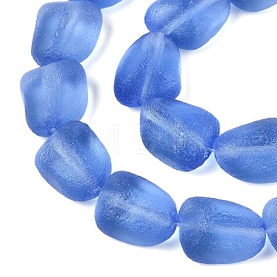 Frosted Handmade Lampwork Beads Strands LAMP-Q041-06A-1