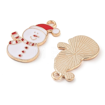 Christmas Theme Barrel Plating Alloy Enamel Pendants PALLOY-S192-01KCG-04-1