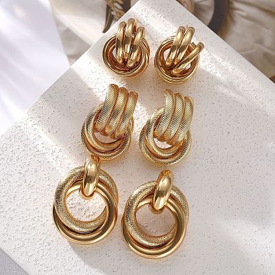 3 Pairs Retro Alloy Stud Earrings FS-WG5E7DF-01-1