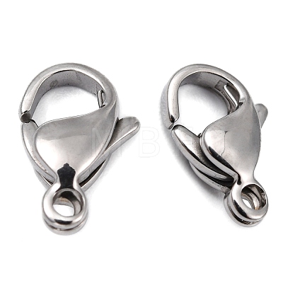 Polished 316 Surgical Stainless Steel Lobster Claw Clasps X-STAS-R072-12A-1