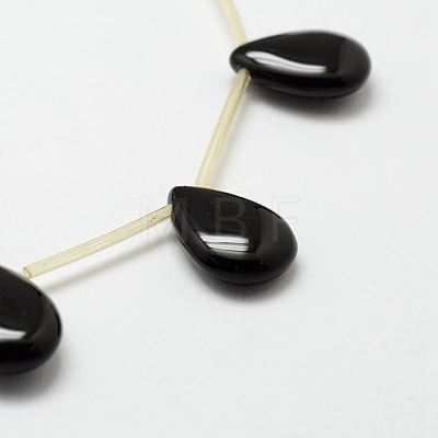 Natural Black Onyx Beads Strands G-F418-05-1