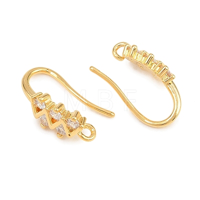 Brass Rhinestone Earring Hooks KK-C261-01E-G-1