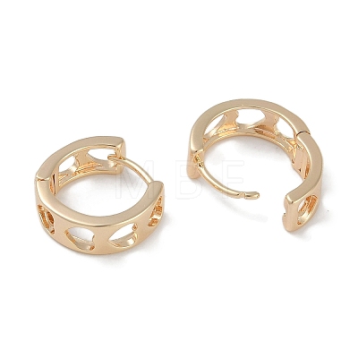 Hollow Heart Brass Hoop Earrings EJEW-L292-014G-1