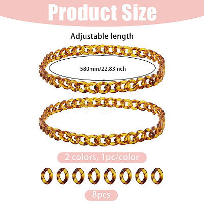 2Pcs Acrylic Link Cap Chain HJEW-CO00005-1