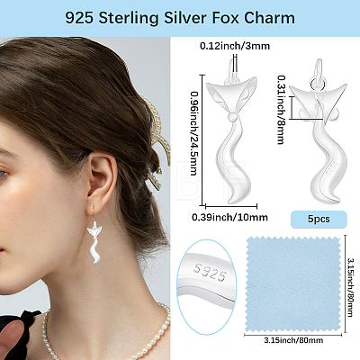 5Pcs 925 Sterling Silver Charms STER-BBC0009-93A-1