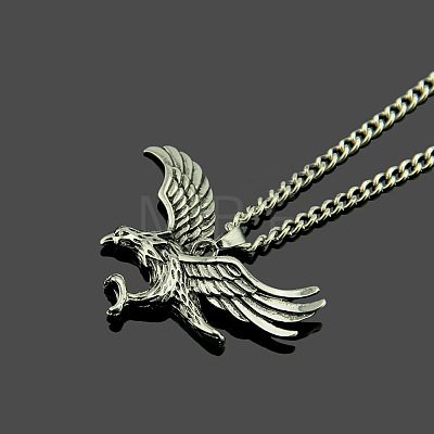 Tibetan Style Alloy Eagle Pendant Twisted Chain Necklaces for Men FS-WGDD367-02-1