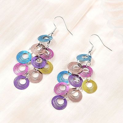 430 Stainless Steel Dangle Earrings EJEW-B157-01C-1