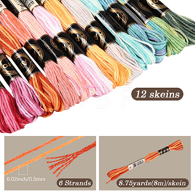 6-Ply Polyester Embroidery Floss OCOR-WH20074-15C-1