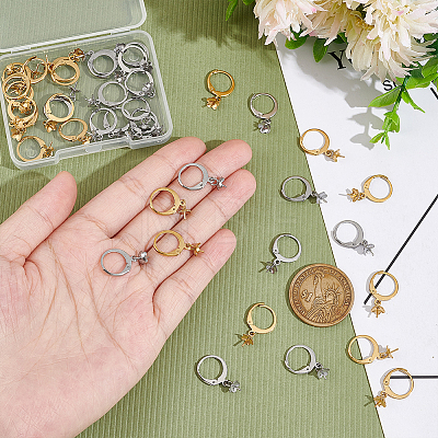 Unicraftale 40Pcs 2 Colors 304 Stainless Steel Leverback Earring Findings STAS-UN0045-74-1