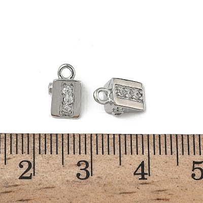 Brass Micro Pave Cubic Zirconia Charms KK-A280-11P-1