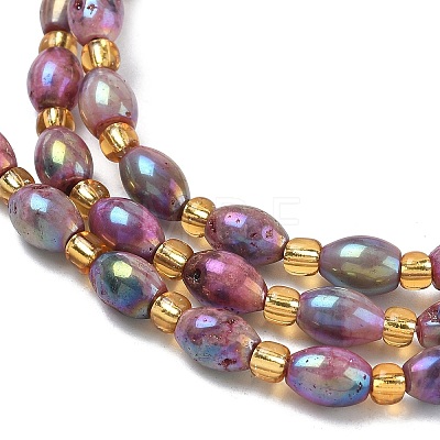 Electroplated Natural Druzy Geode Crystal Beads Strands G-G459-03B-08-1
