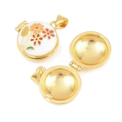 Brass Locket Pendants KK-D232-06G-01-1