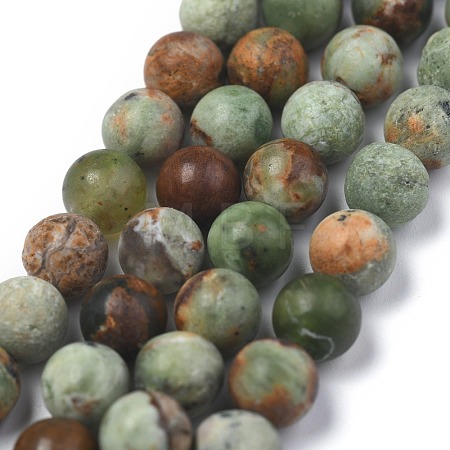 Natural Green Opal Beads Strands G-K209-04B-6mm-A-1
