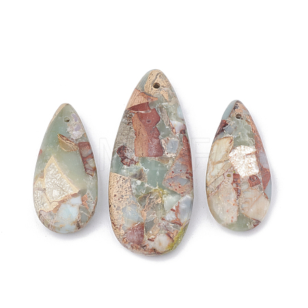 Natural Aqua Terra Jasper Pendants G-S328-003C-1