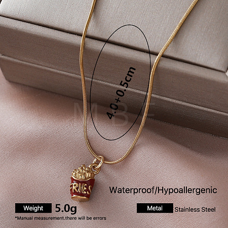 Vintage 304 Stainless Steel Enamel Pendant Necklaces for Women QF9765-5-1