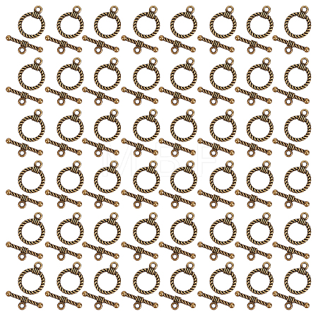 150Pcs Tibetan Style Alloy Toggle Clasps FIND-GO0002-99AB-1