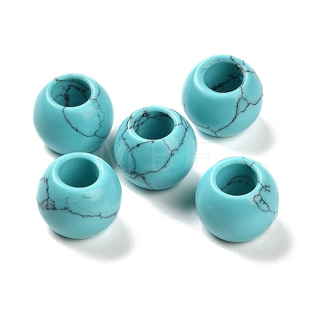 Synthetic Turquoise European Beads G-R488-01O-1