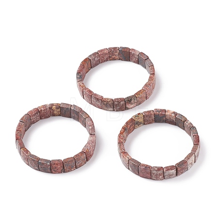 Natural Leopard Skin Jasper Stretch Bracelets BJEW-F406-B14-1