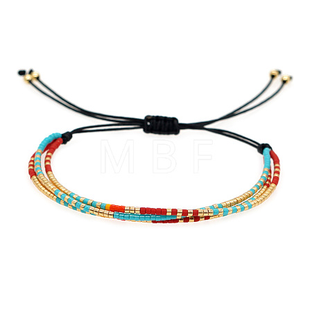 Bohemian Glass Seed Bead Double Layers Bracelets TJ8645-1-1