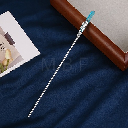Electroplated Natural Quartz Crystal Hair Sticks PW-WG9F495-02-1