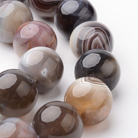 Natural Botswana Agate Bead Strands G-J376-09-6mm-1