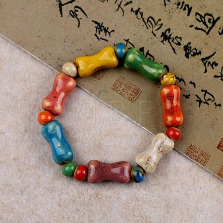 Handmade Porcelain Beaded Stretch Bracelets for Women FS-WG726AB-08-1