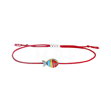 Alloy Enamel Fish Charm Adjustable Bracelets FS-WG707CF-08-1