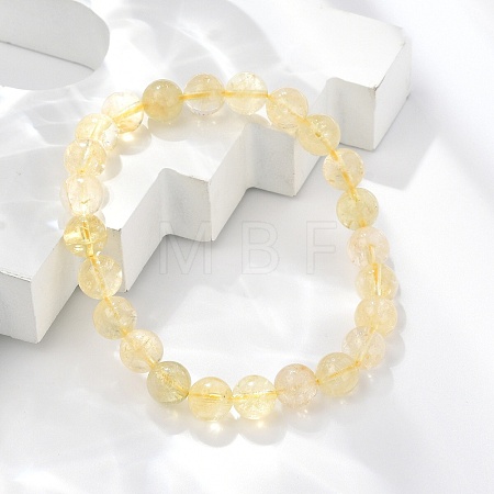 Natural Citrine Beaded Stretch Bracelets BJEW-I253-8mm-21-1