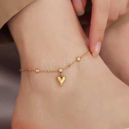 Stainless Steel Charm Anklets for Women WG18C2B-36-1