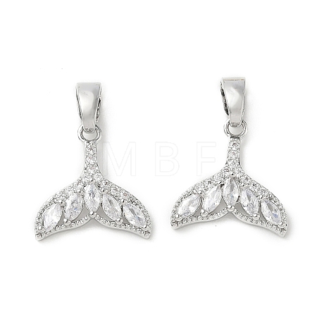 Brass Micro Pave Clear Cubic Zirconia Pendants KK-A299-04P-1