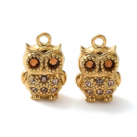 304 Stainless Steel Rhinestone Pendants RB-L002-05G-1