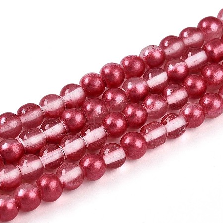 Baking Paint Transparent Glass Beads Strands DGLA-N011-4mm-06-1