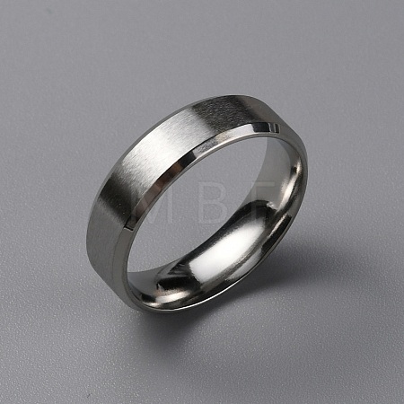 Matte Style 304 Stainless Steel Wide Band Finger Rings for Women Men RJEW-WH0009-14D-P-1