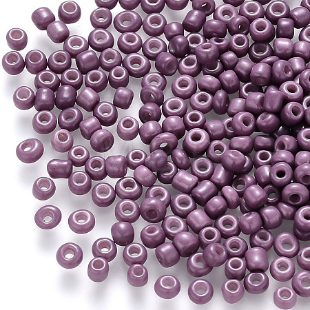 8/0 Baking Paint Glass Round Seed Beads SEED-S036-01B-18-1