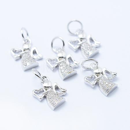 Brass Micro Pave Cubic Zirconia Charms KK-P133-03P-NR-1