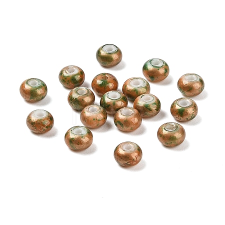 Opaque Spray Painted Glass Beads GLAA-G118-01T-1