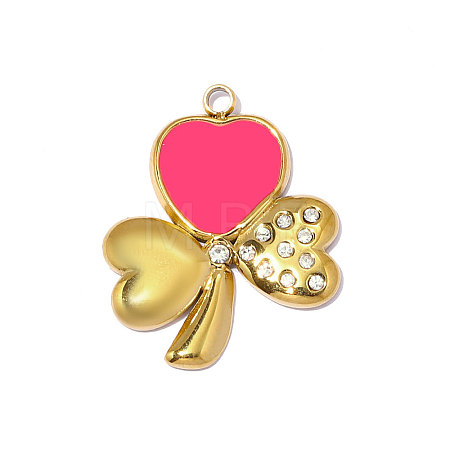 304 Stainless Steel Enamel Pendants STAS-OY014-78G-1