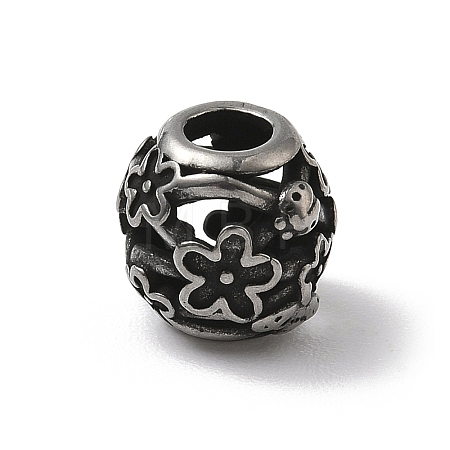 304 Stainless Steel European Beads STAS-H238-09H-AS-1
