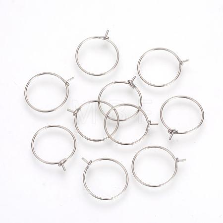 Tarnish Resistant 304 Stainless Steel Hoop Earrings STAS-R071-31-1