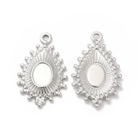 Non-Tarnish 304 Stainless Steel Pendant Cabochon Settings STAS-H214-18P-1