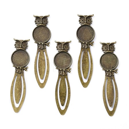 Iron Bookmark Cabochon Settings PALLOY-N0084-20AB-NF-1